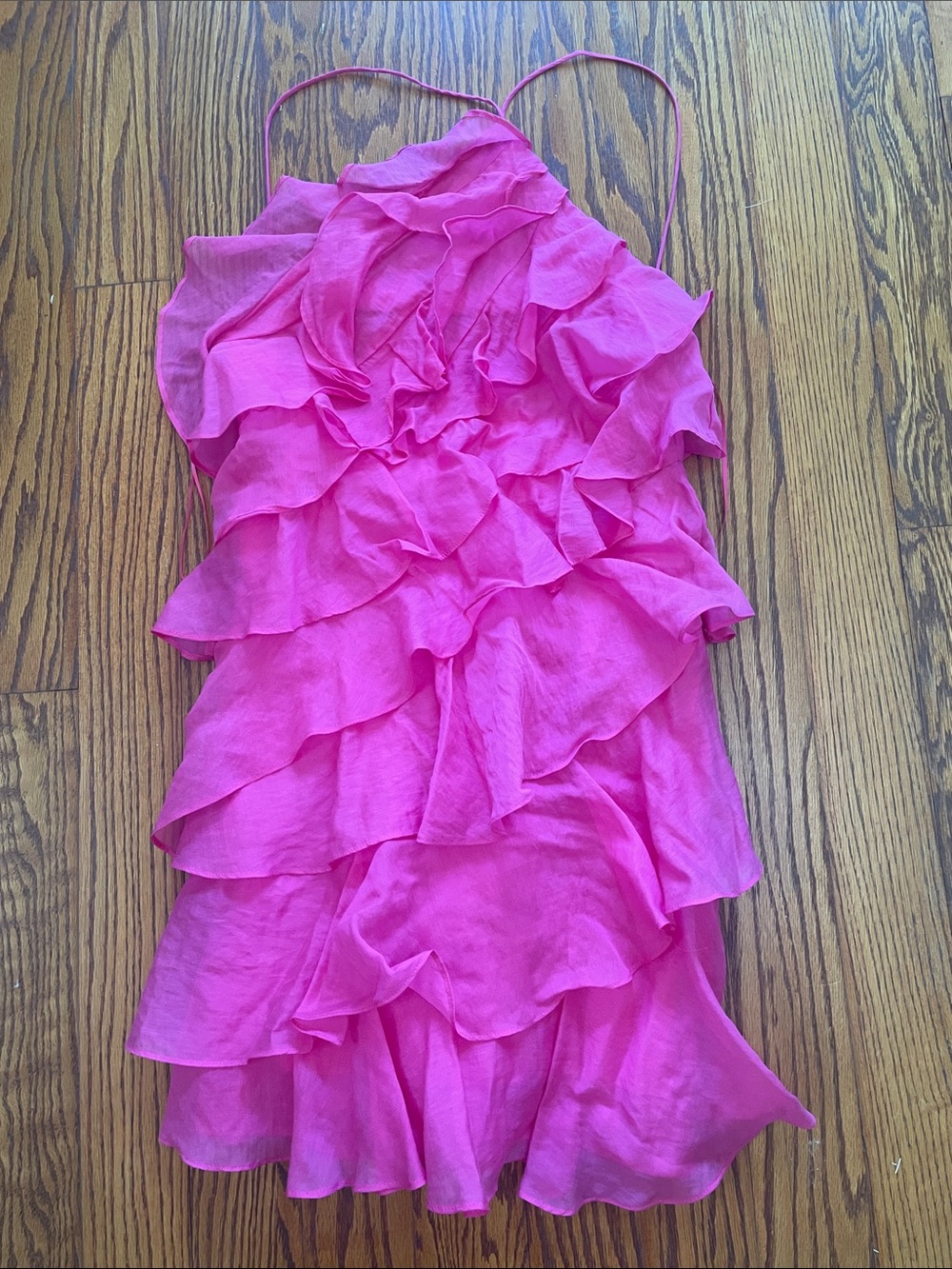 Amanda Uprichard Vivid Pink Ruffle Dress